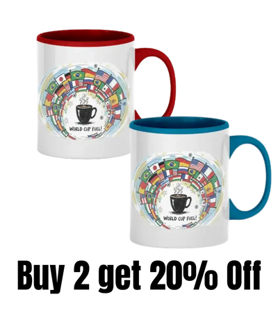 “World Cup of Fuel Coffee Mug featuring bold 2026 graphic, high-contrast design, and fan-tribute artwork.”