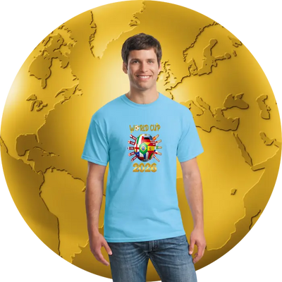 World Cup 2026 official soccer T shirt with bold logo design, perfect for fans celebrating the global tournament